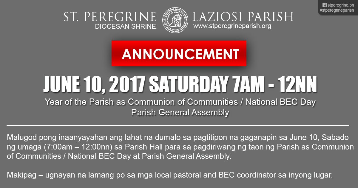 National BEC Day/ Parish General Assembly