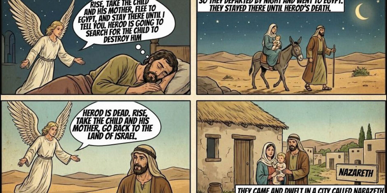 “THE HOLY FAMILY IN EGYPT” ~ Feast of the Holy Family of Jesus, Mary and Joseph